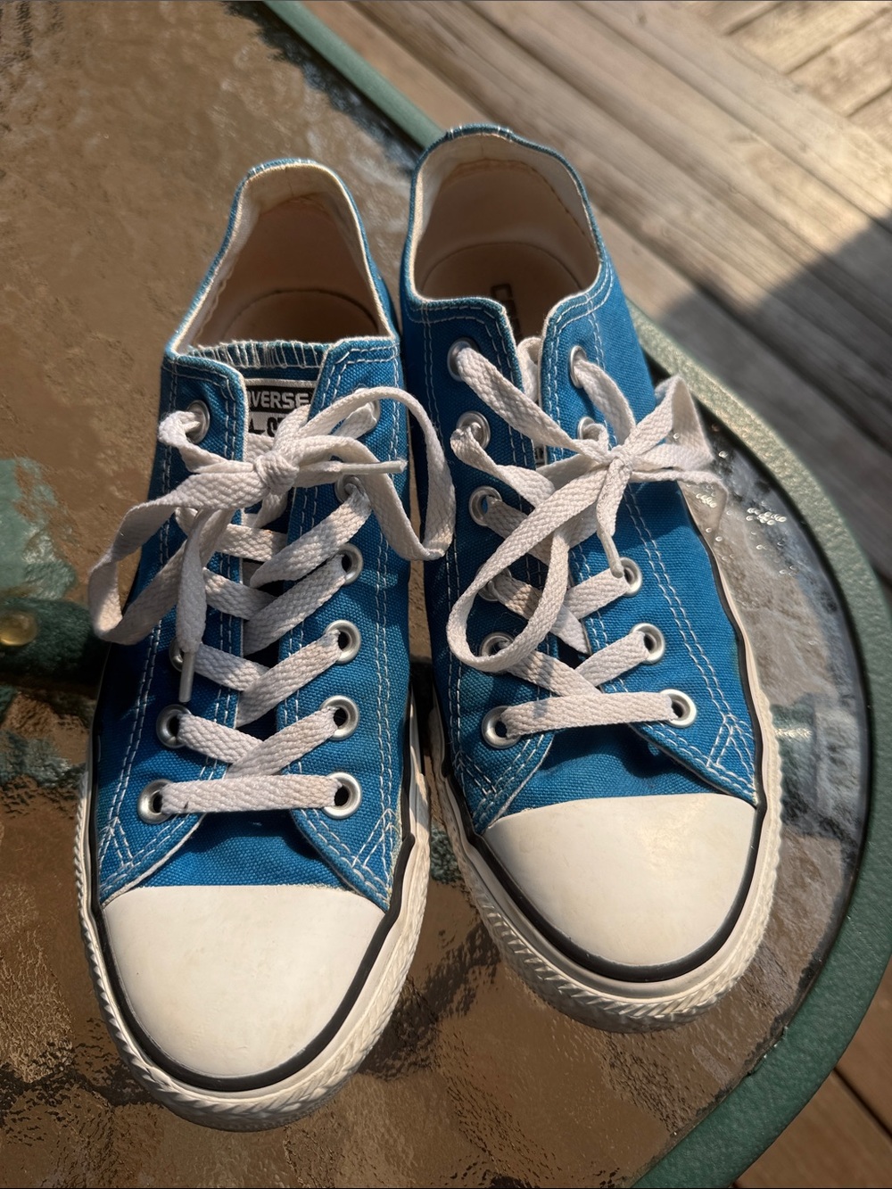 Converse Low-Top Sneakers in Blue with White Accents